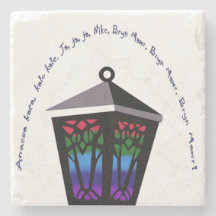 Owl Lantern Stone Untersetzer