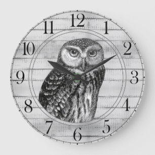 Owl Large Clock Große Wanduhr