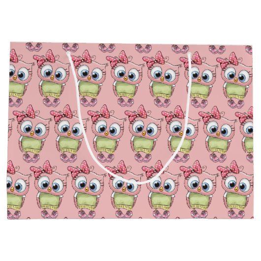 Owl Large Gift Bag Große Geschenktüte (Rückseite)