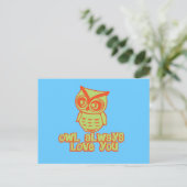 Owl Liebe dich immer! Postkarte (Stehend Vorderseite)