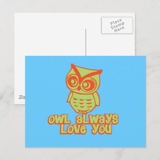 Owl Liebe dich immer! Postkarte (Vorne/Hinten)