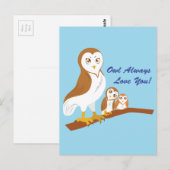 Owl Liebe dich immer! Postkarte (Vorne/Hinten)