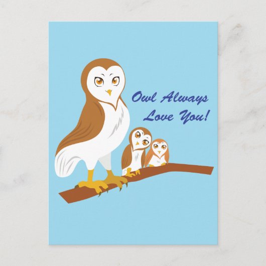 Owl Liebe dich immer! Postkarte (Vorderseite)