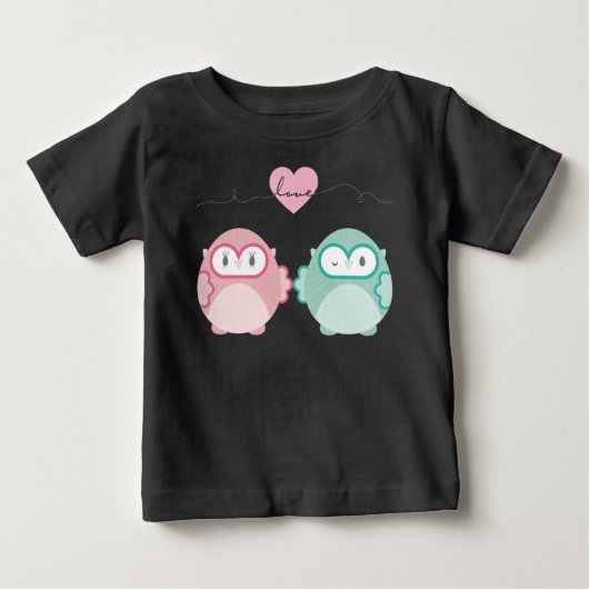 OWL LIEBE: Weichtes Mädchen + Junge Baby T-shirt (Vorderseite)