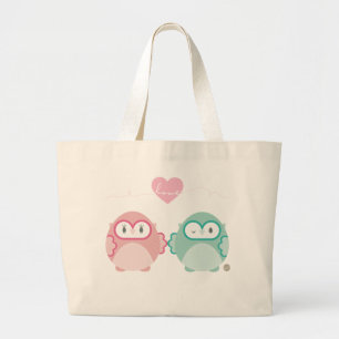 OWL LIEBE: Weichtes Mädchen + Junge Jumbo Stoffbeutel