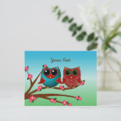 Owl liebt dich PostCard Postkarte (Stehend Vorderseite)