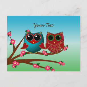 Owl liebt dich PostCard Postkarte