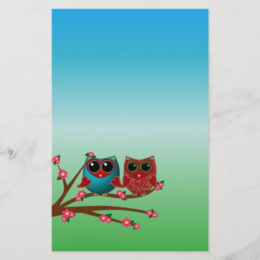 Owl liebt dich Stationery Briefpapier (Vorderseite)