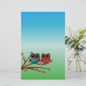 Owl liebt dich Stationery Briefpapier (Stehend Vorderseite)