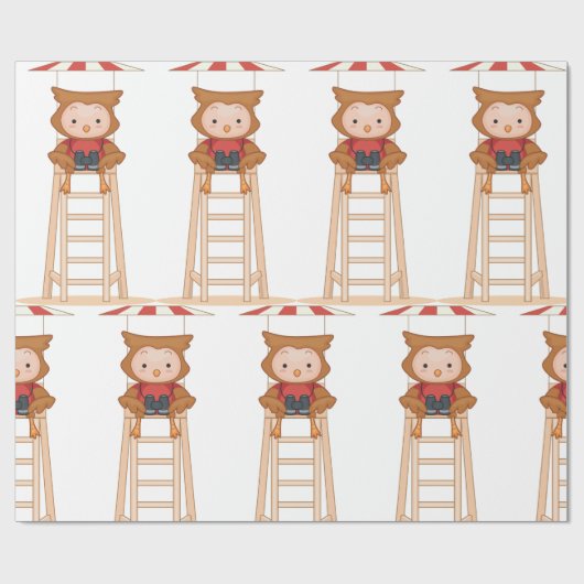 Owl Lifeguard Geschenkpapier (Flach)