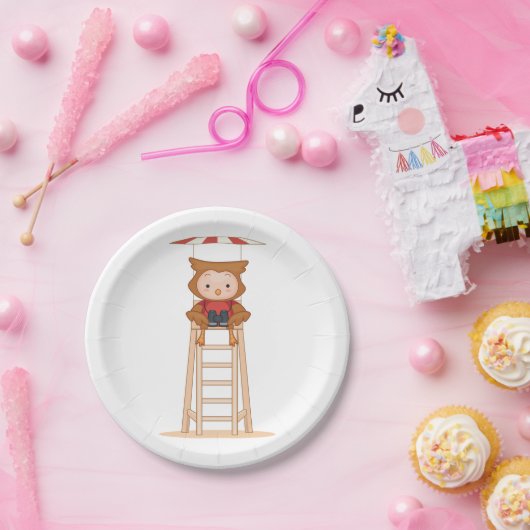 Owl Lifeguard Pappteller (Party)