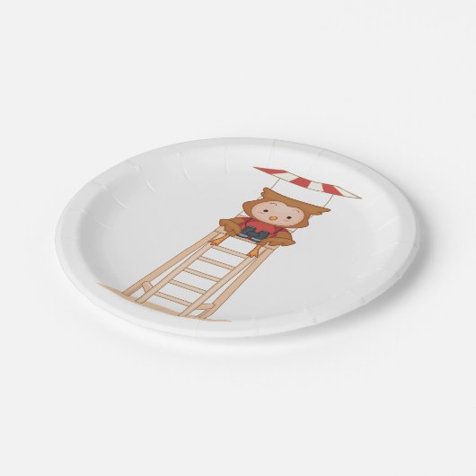 Owl Lifeguard Pappteller (Schrägansicht)