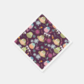 Owl Lila Napkins Serviette (Ecke)