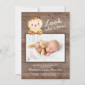 Owl Look Wer ist hier Junge Foto Geburtserklärung Ankündigung (Vorderseite)