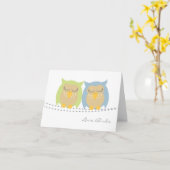 Owl Love Birds Mitteilungskarten (Gelbe Blume)