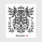 Owl Lovers Rustic Woodlands Black White Bohemian  Aufkleber (Blatt)