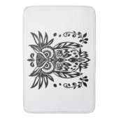 Owl Lovers Rustic Woodlands Black White Bohemian Badematte (Vorderseite Vertikal)