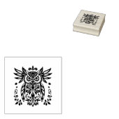 Owl Lovers Rustic Woodlands Black White Bohemian  Gummistempel (Stempel)