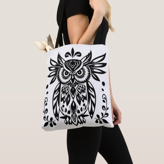 Owl Lovers Rustic Woodlands Black White Bohemian Tasche (Von Nahem)
