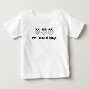 Owl macht Großes Niedlicher Pastel-T - Shirt