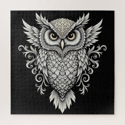 Owl Mandala Puzzle - Detaillierte Vogelkunst (Vertikal)