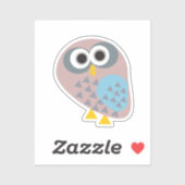 Owl mauve grau aufkleber (Blatt)