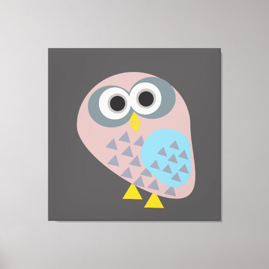 Owl mauve grau leinwanddruck (Vorderseite)
