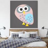 Owl mauve grau leinwanddruck (Insitu (Schlafzimmer))