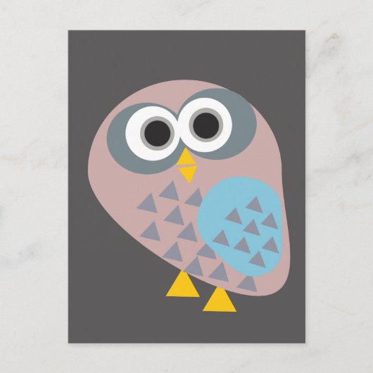 Owl mauve grau postkarte (Vorderseite)