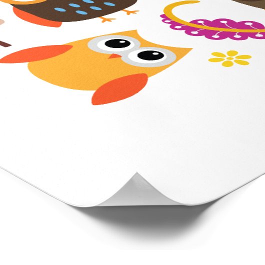 Owl Meeting Poster Print (Ecke)