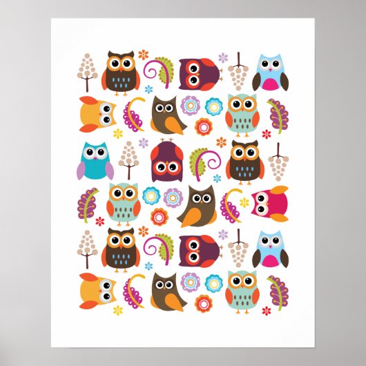 Owl Meeting Poster Print (Vorne)