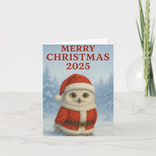 Owl Merry Christmas Karte (Vorderseite)