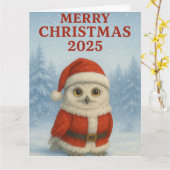 Owl Merry Christmas  Karte (Gelbe Blume)