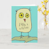 Owl Miss Ihre Karte (Gelbe Blume)