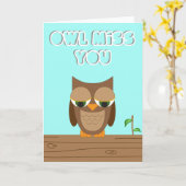 Owl Miss You Card Karte (Gelbe Blume)