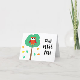 Owl Miss You - Puff Farewell Card Dankeskarte