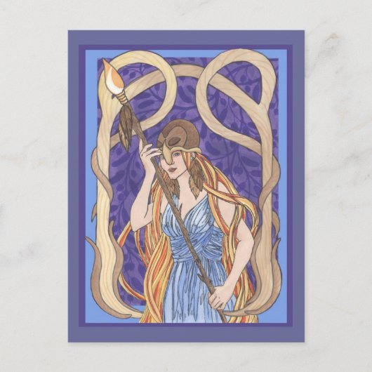 Owl Mit Augen Athena 3 Postkarte (Vorderseite)