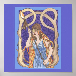 Owl Mit Augen Athena Poster