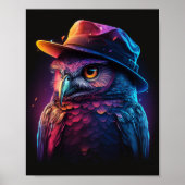 Owl mit einem Hut, farbenfroh und detailliert Poster (Vorne)