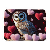 Owl mit Fuzzy Hearts Magnet (Horizontal)