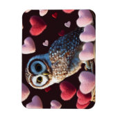 Owl mit Fuzzy Hearts Magnet (Vertikal)