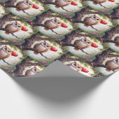 Owl mit Rotem Herzballon Geschenkpapier (Ecke)