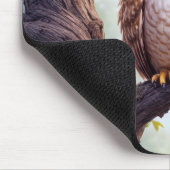 Owl mit Rotem Herzballon Mousepad (Ecke)