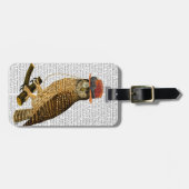 Owl mit Steampunk Style Bowler Hat Gepäckanhänger (Vorderseite horizontal)