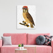 Owl mit Steampunk Style Bowler Hat Leinwanddruck (Insitu (Wohnzimmer))