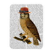 Owl mit Steampunk Style Bowler Hat Magnet (Vertikal)