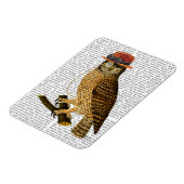 Owl mit Steampunk Style Bowler Hat Magnet (Linke Seite)