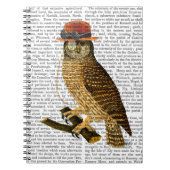 Owl mit Steampunk Style Bowler Hat Notizblock (Vorderseite)