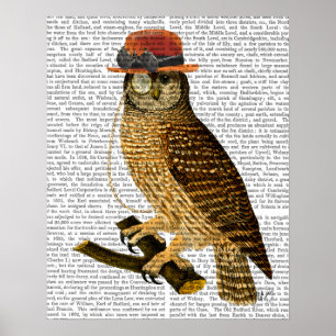 Owl mit Steampunk Style Bowler Hat Poster