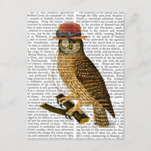 Owl mit Steampunk Style Bowler Hat Postkarte